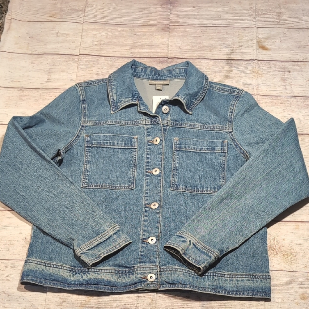 Style & Co Women's Blue Denim Chore Jacket Size M
